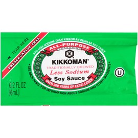 Kikkoman Low Sodium Preservative-Free Soy Sauce, 6 ml (Pack of 500), 0.02 Pound