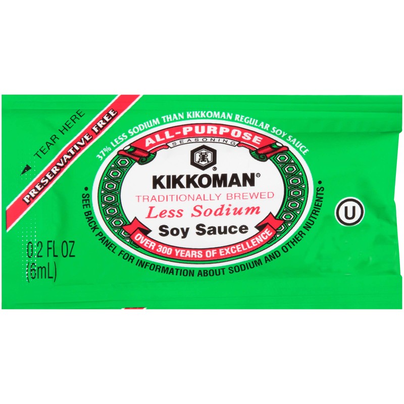 Kikkoman Low Sodium Preservative-Free Soy Sauce, 6 ml (Pack of