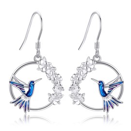 ONEFINITY Hummingbird Earrings for Women 925 Sterling Sliver Bird Dangle Earrings Hummingbird Jewellery Gift