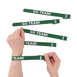Fun Express Green Team Spirit Whistle Slap Bracelets - Jewelry - 6 Pieces