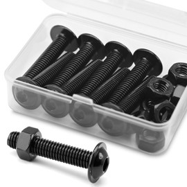 (8 sets) M8 x 40mm Hex Socket Screws with Flange and Nuts Set, 304 Stainless Steel Black Oxide, Pan Head Screws, Flange bolts, Flange screws