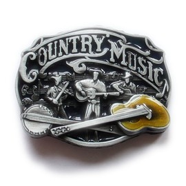 Vintage Country Music Belt Buckle (CMC-02), Metallic, One Size for all