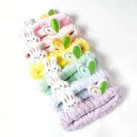 Rabbit Pastel Face Wash Band Hair Beauty Supplies Skin Care Cleansing Accessories Makeup Items Makeup Tools 4 Green / 토끼 파스텔 세안 밴드 헤어 미용 용품 피부관리 클렌징 악세사리 화장 아이템 메이크업 툴 4 그린