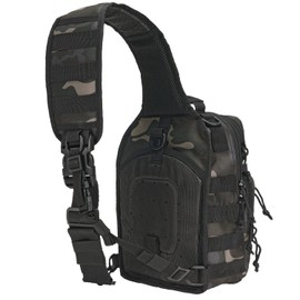 Brandit Unisex Adult Us Cooper Edc Sling Medium Backpack (Pack of 1), Dark camo, M, Classic