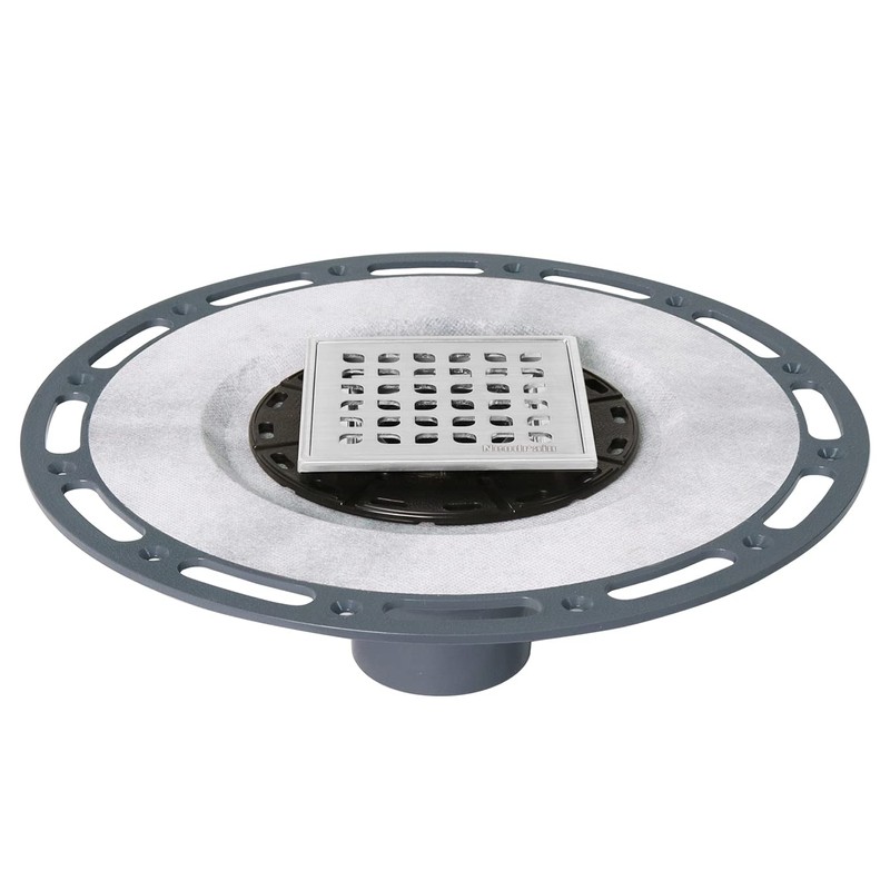 Neodrain 4 in Square Shower Drain Brushed 304 Stainless Steel