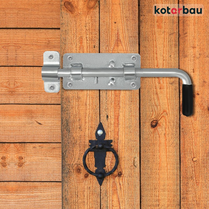 KOTARBAU® Garage Door Bolt Bolt Galvanised Silver with Rubber Handle