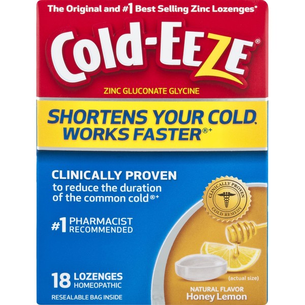 Cold-EEZE Cold Remedy Lozenges Honey Lemon, 18 Count