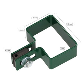 KOTARBAU® End Clamp Rectangular 60 x 40 mm Fence Clamp for Fence Posts Green Attachment of Grid Rod Mats
