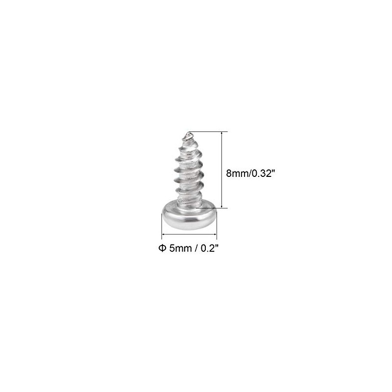 sourcing map 3x8mm Self Tapping Screws Phillips Pan Head Screw