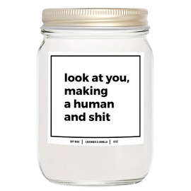 YouNique Designs Mom to Be Candle 8oz, Pregnancy Candle - Funny Pregnancy Gifts for Expecting Mom - Soon to Be Mom Gifts, Congratulations Pregnancy Gift - Mom to Be Gift Ideas (Mahogany Teakwood)