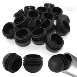 16PCS 1-1/4" Round end caps, Plastic Chair Glides, 32 mm Chair Leg end caps, Tube Insert for Furniture - Floor Protectors, (Black)