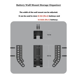 NOTMBESTM Battery Storage Organizer AA & AAA Combo Small Battery Keeper Wall Holder Battery Dispenser Container First-in First-out