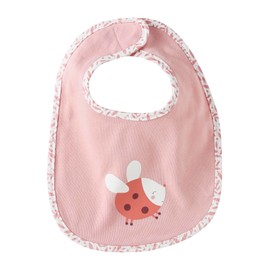 Vertbaudet Organic Collection: Pack of 7 Baby Bibs, Velcro, Soft Pink, Pale Pink