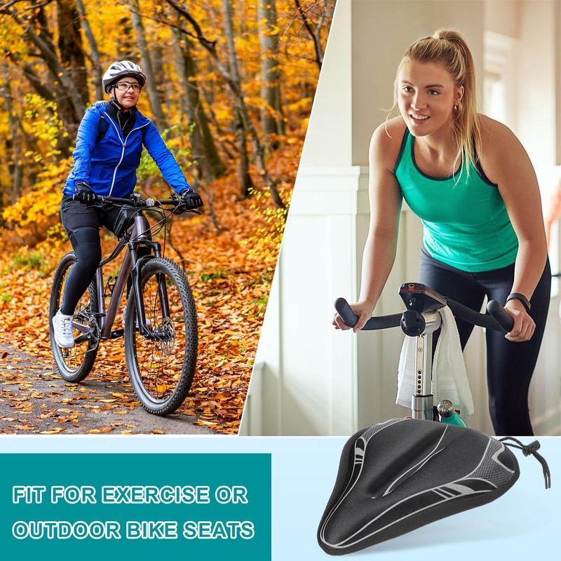 sourcing map Bike Seat Cover Bicycle Saddle Cushion with Large