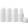 WsjiaboFux 4 Pcs White Empty Refillable Roll On Bottles Roller