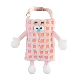 AIMALL Cute Monster Stripe Plaid Car Tissue Holder, Plush Backseat Hanging Dispenser, Car Accessories Storage Solution