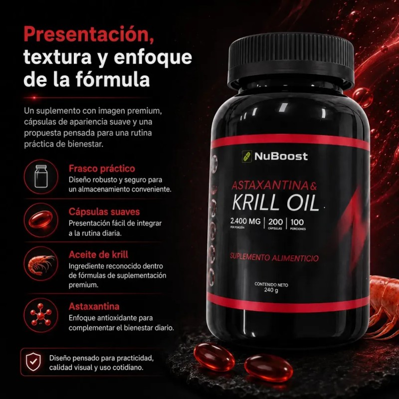 Aceite De Krill 200 Cápsulas Omega 3 Apoyo Nutricional