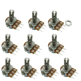 KKHMF 10pcs B1K Top Adjustment Single Turn Knurling Axis Volume Potentiometer 1K Ohm