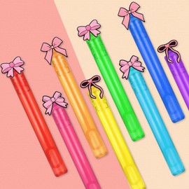 24 Pcs Pink Bow Party Bubble Wands,8 Designs Bubbles Stick Bulk for Daily Activity Use Pink Bow Celebration Birthday Coquette Bridal Baby Shower Bachelorette Party Favors Supplies