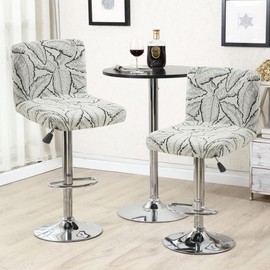 Bifaunvogel Waterproof Bar Stool Covers with Backs 4 Pack Stretch Bar Stool Chair Covers Counter Height Bar Stools Slipcover Washable Swivel Bar Chair Covers for Kitchen Dining Room Gray