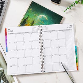 2026 Appointment Book/Planner - Appointment Book 2026, Jan.2026 - Dec.2026, 9" x 11", Daily/Hourly Planner 2026 with 30-Minute Increments, Twin-Wire Binding + Colorful Tabs + Back Pocket, Dreaming Moon