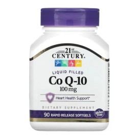 CoQ-10 100 mg 90 Cápsulas Sin Sabor 21st Century Antioxidante Nutricional