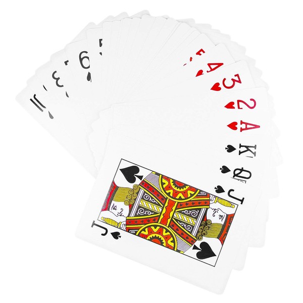 Handy Basics Jumbo Playing Cards Full Deck Huge Poker Index Playing Cards Fun for All Ages! - Size 8 1/4 x 11 3/4 inches