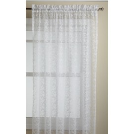 LORRAINE HOME FASHIONS Priscilla 60 x 72 Pulgadas, Panel a Medida, Color Blanco