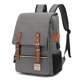 Mancio Mochila delgada clásico para laptop para mujeres y hombres, resistente a desgarros, bolsa de negocios y universidad con puerto de carga USB., Azul