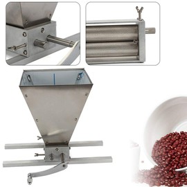 Gdrasuya10 Hand Crank Grain Mill Wet Dry Barley Grinder Stainless Steel Malt Crusher 2 Roller Heavy Duty Adjustable Cereal Grain Grinder Mill Manual