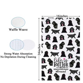 PXTIDY Newfoundland Dog Kitchen Towel Life Is Better With Newfoundlands Around Newfoundland Dog Lover Tea Towel Dog Mom Gift