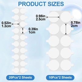 STSTR 60pcs Double Sided Round Tape, 2 Sizes Clear Adhesive Disc, Removable Waterproof Round Sticky Tack for Wall Hanging for Festival Wedding Decoration, Posters - 0.39", 0.78"