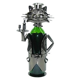 Metal kitty Cat Waiter Wine Bottle Holder Character