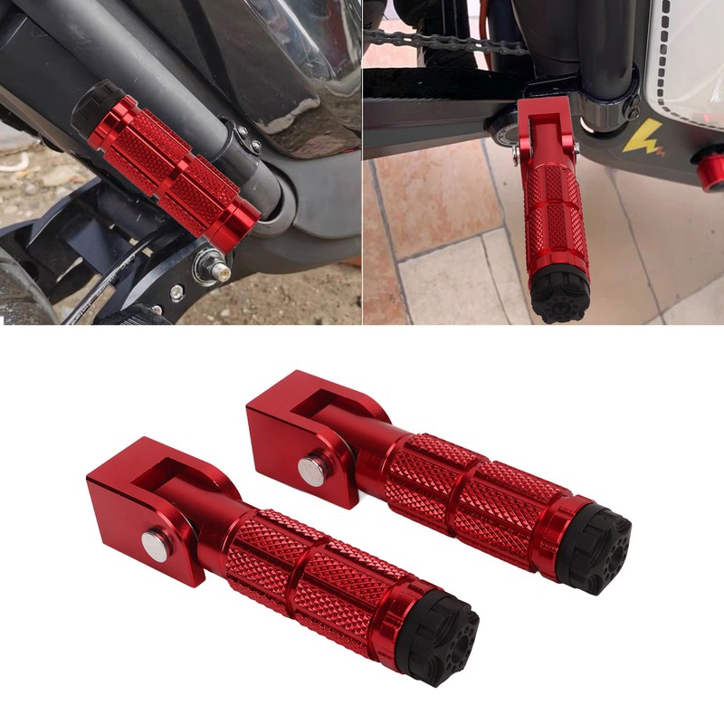 2Pcs Motorcycle Foldable Foot Pegs M8 Antislip Aluminium Alloy Universal