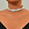 Reaky Rhinestone Choker Necklaces Silver Crystal Necklace Sparkly Choker Necklace