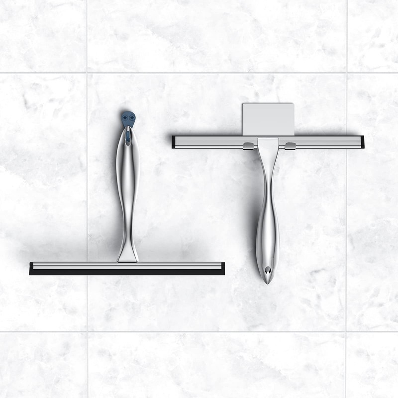 Shower Squeegee for Glass Door 12-Inch Stainless Steel Bathroom Squeegee