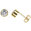14K Gold Filled Bezel Set White CZ Stud Earrings |