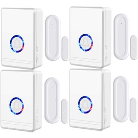 Wireless Motion Sensor Door Chime,NineLeaf Entry Alert Chime,Ring Alarm Contact Sensor,IP66 Waterproof,600ft Long Range,48 Chimes 5 Volume Level,Anti-theft,Easy installation,for Office/Home/Store,4PK