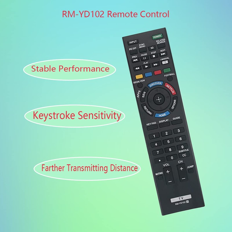 GHUST RM-YD102 Remote Control Replacement for Sony Smart TV KDL-60W850B