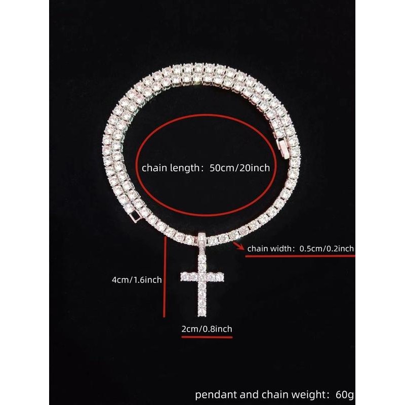 Cross Necklace for Men & Women, 2024 Trendy Iced Out