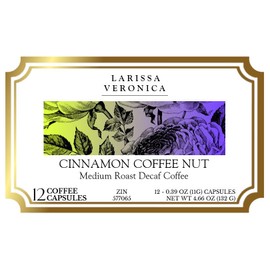 Cinnamon Coffee Nut Medium Roast Decaf Coffee (Single Serve K-Cup Pods) (Gourmet, Naturally Flavored, Whole Coffee Beans) (12 pods, ZIN: 577065)