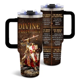 DUUV Christian Tumbler 40 Oz, Inspirational Christian Design, Stainless Steel Insulated Mug with Bible, Gift for Religious Individuals, Spiritual Seekers, and Fantasy Fans