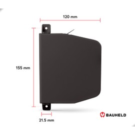 BAUHELD® Surface-Mounted Roller Shutter Belt Winder [Hinged] - Mini Roller Shutter Winder with Plastic Drum - For Roller Shutter Belt 14 mm [Without Strap] - 180° Swivelling with Hole Spacing of 155
