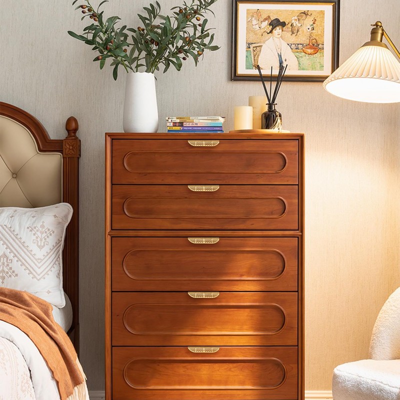 RZDEAL Solid Brass Cabinet Handles Brushed Gold Leaf Knobs and