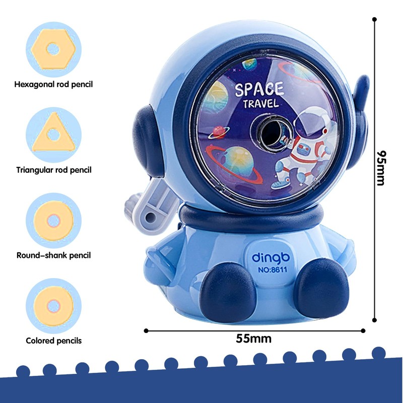 Detontek Astronaut Pencil Sharpener for Kids, Adjustable Pencil Sharpener with