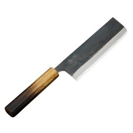 元兼 菜切り包丁 165mm 両刃 青紙スーパー 割込み 黒打ち仕上げ 焼き漆柄 土佐打ち刃物