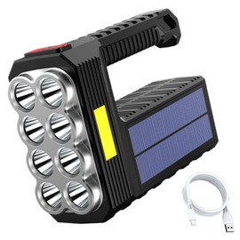 Solar Flashlight 20W Rechargeable 8 LED 6 COB 3 Level Adjustable High Brightness Outdoor Flashlight