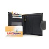 Lemasi Genuine Buffalo Full Leather Wallet with RFID Protection, Black,