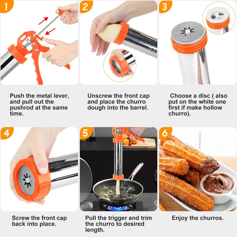 Churro Maker Machine, 3-in-1 Multifunctional Hollow Churros Machine, Churreras para