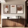 Framed Neutral Abstract Wall Art, 3 Piece Earth Tones Rustic